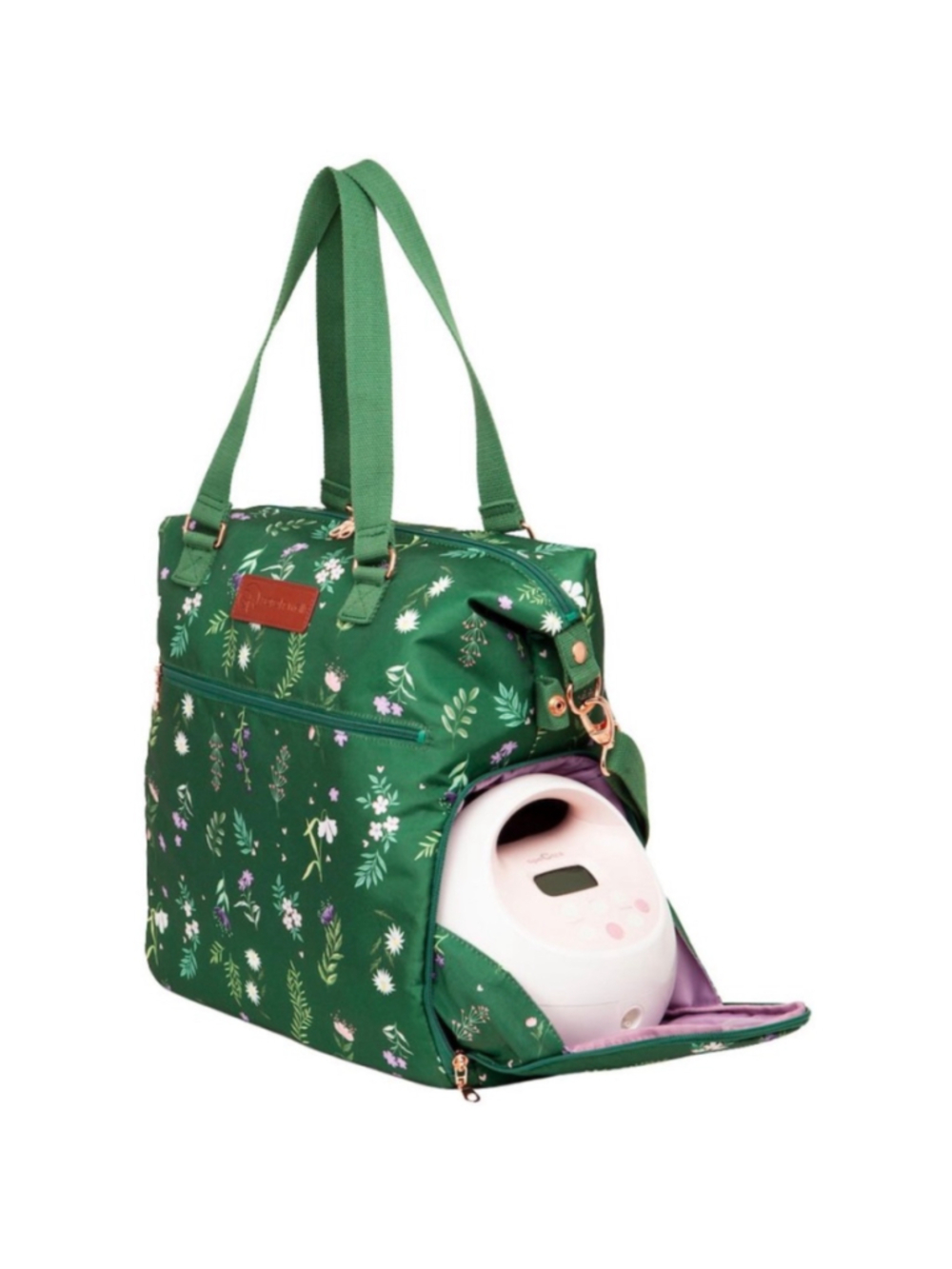Sarah Wells Lizzy Pump Bag Tote “Olive You” Green Purple